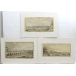 After Canaletto, Early 19th century, Three grisaille engravings, Views of London, to include