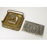 Militaria, WWI/First World War/World War 1: a brass standish inkwell , the lid inset with RFC /