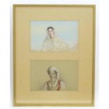 Theodore Valerio (1819-1879), Watercolours, Two portraits of Greek ladies, one from Giannitsa,