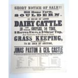 A Victorian auction advertising poster, Hill House Farm, Souldern, Oxon: livestock and over 100