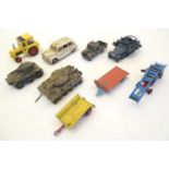 Toys: Nine Corgi Toys die cast scale model cars / vehicles comprising Massey Ferguson Tractor, no.