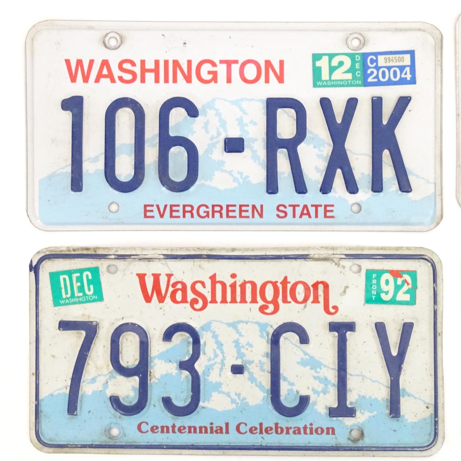A quantity of late 20thC / 21stC examples of American state license / number plates, Washington, - Image 3 of 4