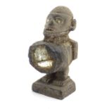 Ethnographic / Native / Tribal: A carved Congo figure with mirror detail. Approx. 7 1/2" high Please