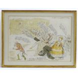 After James Gilray (1756-1815), Hand coloured satirical print, The Siege of Blenheim - or - The