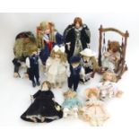 Toys: A quantity of Alberon Dolls with bisque heads, arms and legs to include, Catherine Parr