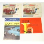 An assortment of mid 20thC Ford promotional advertising vehicle brochures, comprising: Thames 5