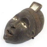 Ethnographic / Native / Tribal: A carved Congo mask. Approx. 14" long Please Note - we do not make