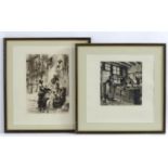 After Leon-Auguste L'Hermitte (1844-1925), A pair of black and white etchings, La Boucherie, and