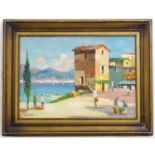 Manner of Cecil Rochfort Doyly-John (1906-1993), Oil on board, South of France, A coastal town scene