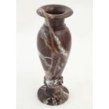A late 19thC turned marble vase of baluster form. Approx. 11 3/4" high Please Note - we do not