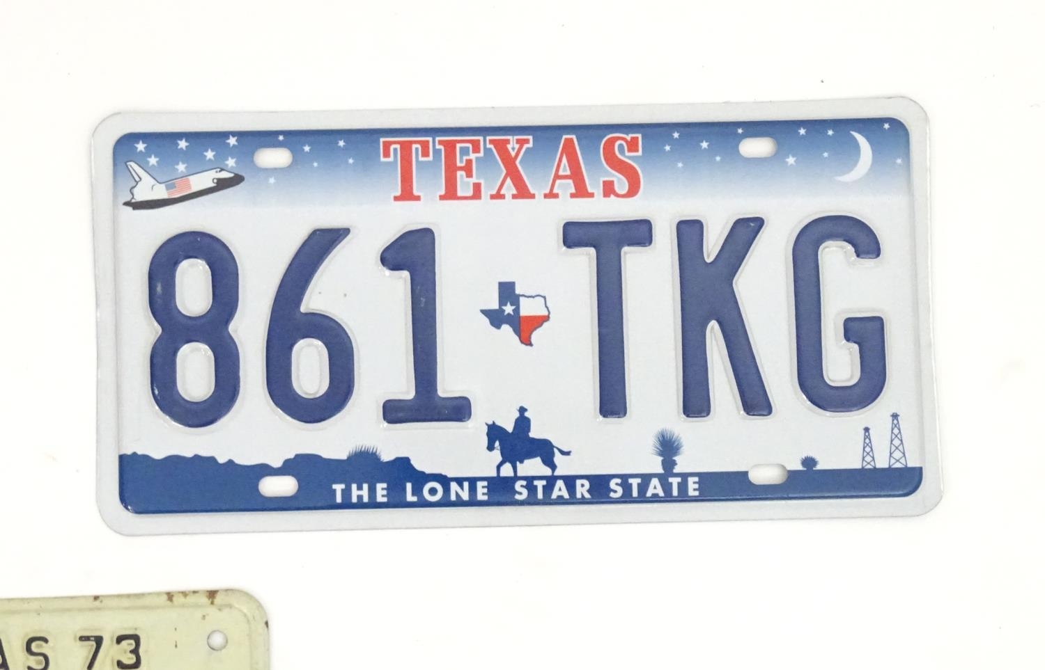 A quantity of late 20thC / 21stC examples of American state license / number plates, Texas, three - Image 6 of 7