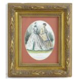 A 19th century French fashion print from Modes De Paris, Petit Courrier Des Dames. Approx. 8" x 6"