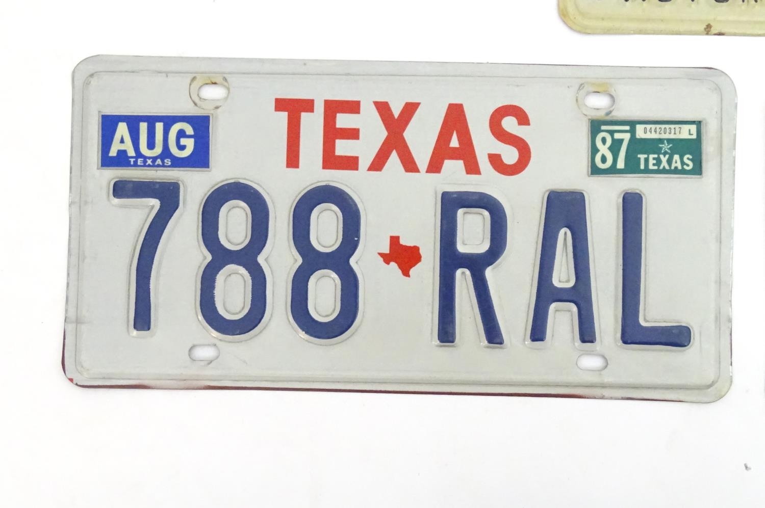 A quantity of late 20thC / 21stC examples of American state license / number plates, Texas, three - Image 7 of 7