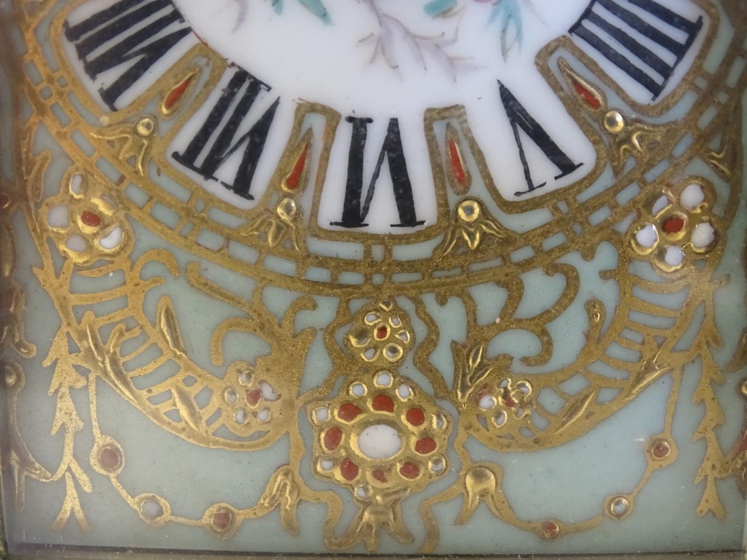 A French Carriage clock with hand painted porcelain panels. Approx 6" high Please Note - we do not - Image 8 of 15