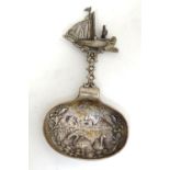 A Dutch white metal caddy spoon Please Note - we do not make reference to the condition of lots