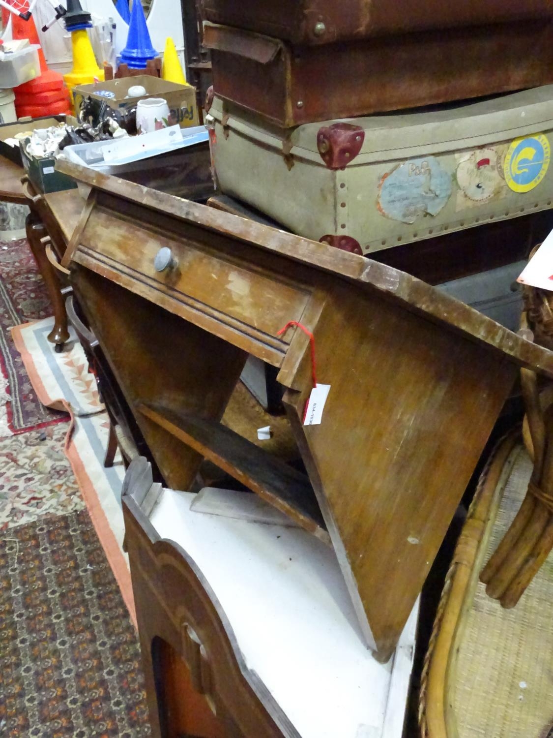 A bracket shelf with a single drawer. Together with a corner cupboard (2) Please Note - we do not - Image 4 of 7