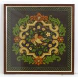 A framed tapestry, approx. 18" x 18" Please Note - we do not make reference to the condition of lots