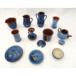 Nine items of blue Torquay ware Please Note - we do not make reference to the condition of lots