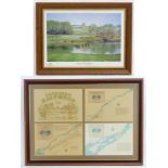 Four prints / maps framed together relating to the St Lawrence River and Seaway, Home waters to