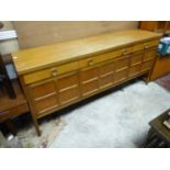 Vintage retro, mid-century: a 1970s teak sideboard by Nathan Furniture, composed of three