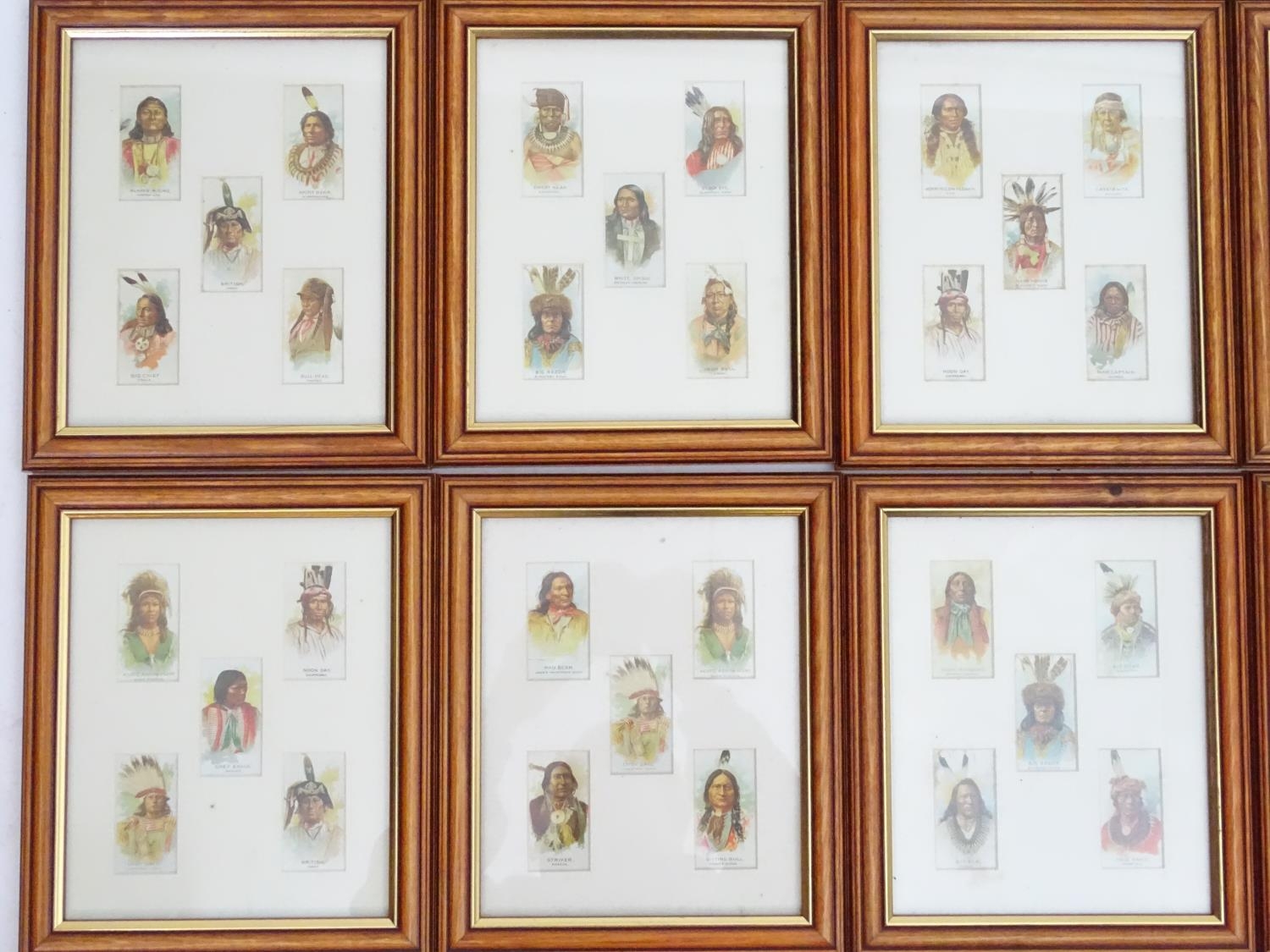 A quantity of framed cigarette cards depicting Native American Indians Please Note - we do not - Image 3 of 9