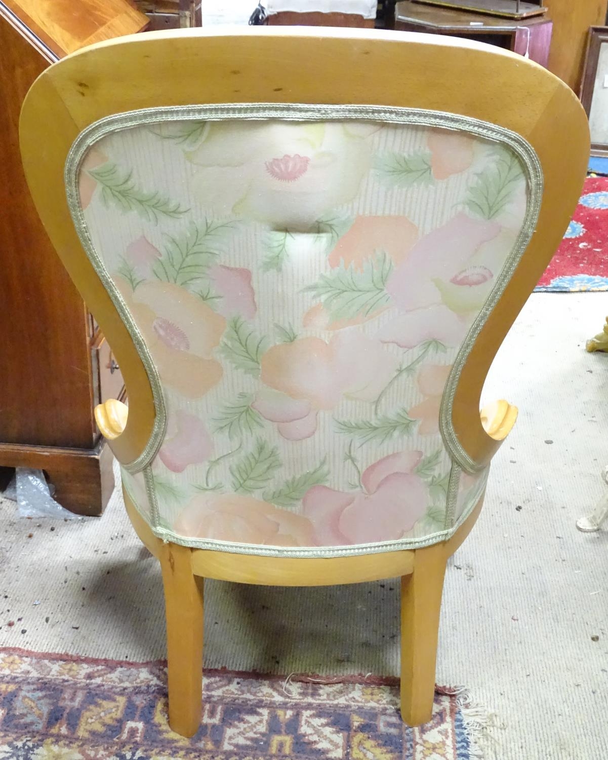 A spoon back chair with button upholstery. Approx. 38 1/2" tall Please Note - we do not make - Image 2 of 4