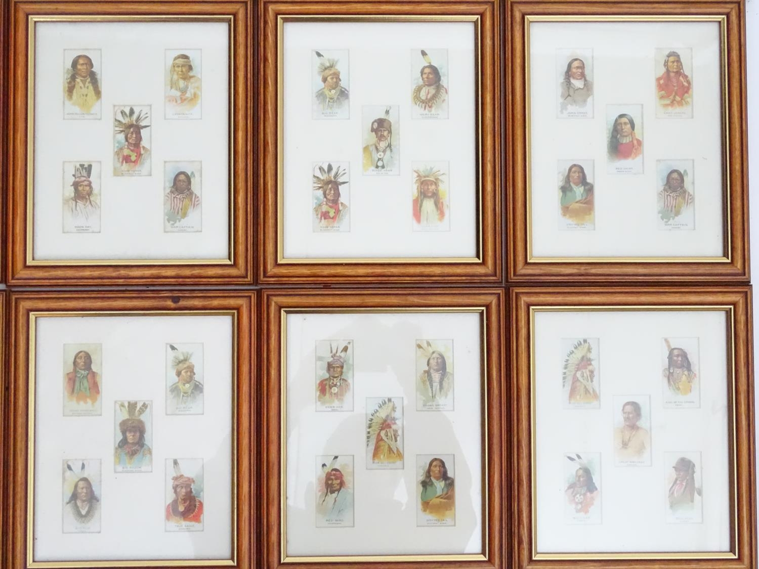 A quantity of framed cigarette cards depicting Native American Indians Please Note - we do not - Image 4 of 9