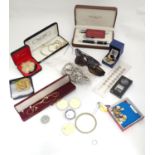 A quantity of assorted items to include sunglasses, costume jewellery, coins etc Please Note - we do