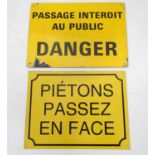 Two French enamel signs Please Note - we do not make reference to the condition of lots within