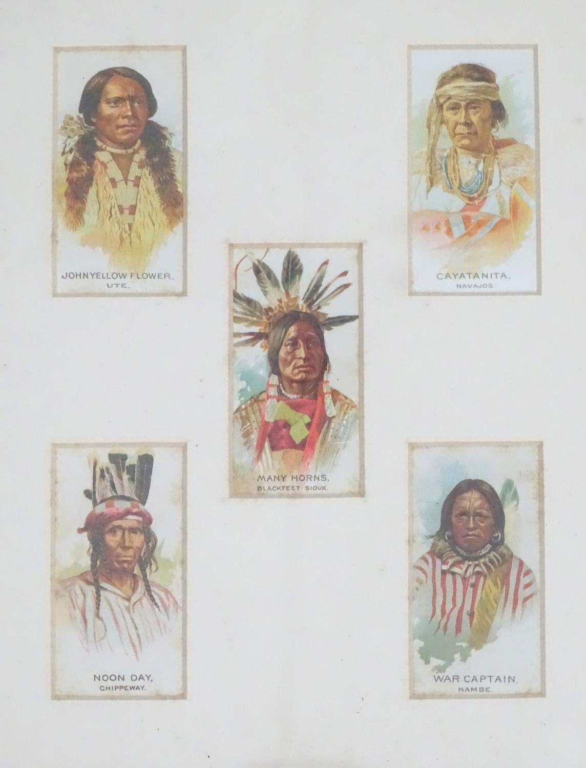 A quantity of framed cigarette cards depicting Native American Indians Please Note - we do not - Image 7 of 9