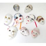 Nine assorted Continental masks in the Pierrot style (9) Please Note - we do not make reference to