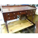 A Victorian mahogany dressing table / wash stand standing on four reeded legs Please Note - we do