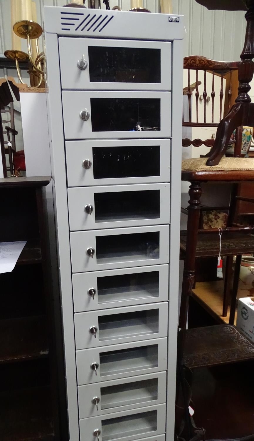 A late 20th / early 21stC metal cabinet by EFG containing 16 separate locking sections Please Note - - Image 4 of 6