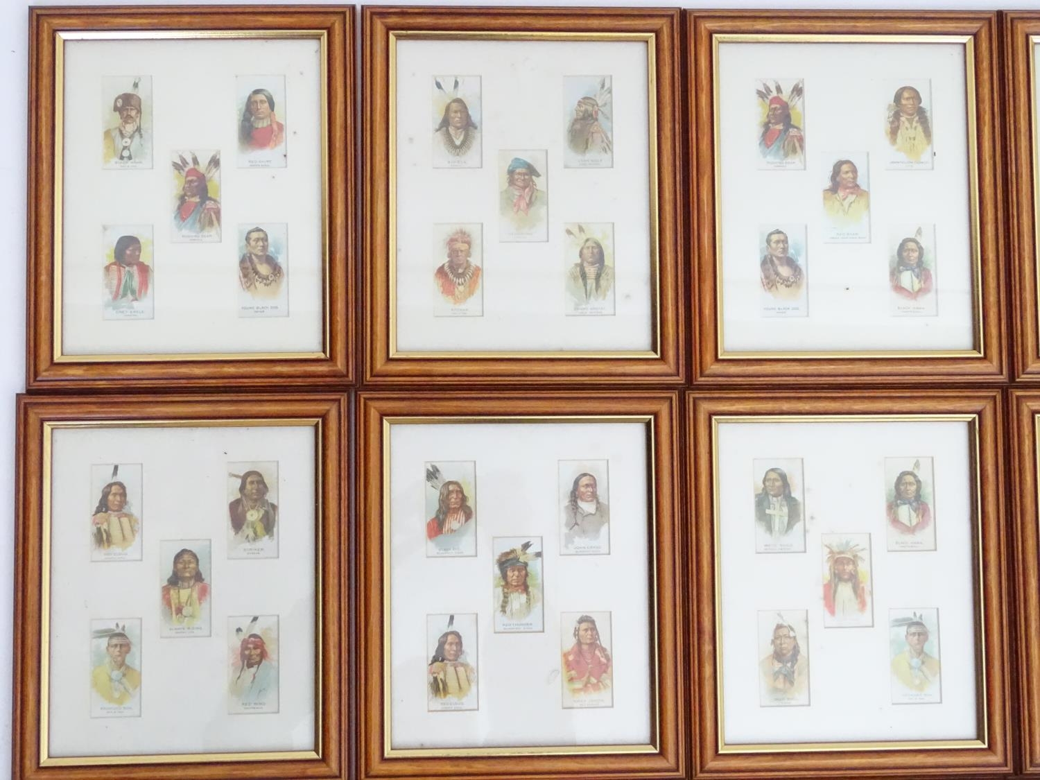 A quantity of framed cigarette cards depicting Native American Indians Please Note - we do not - Image 5 of 9