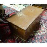 A brown painted pine trunk / chest Please Note - we do not make reference to the condition of lots