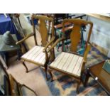 A pair of 20thC upholstered dining chairs (2) Please Note - we do not make reference to the