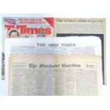 Four newspapers to include The Manchester Guardian Friday 21st November 1947 with photographs of the