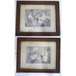 Two monochrome prints, one titled Hostess Mine? by W. Dendy Saddler, the other The Old Folks at Home