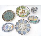 A quantity of late 20thC faience ceramics, to include bowls, chargers, etc. Please Note - we do
