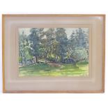 Indistinctly signed Winny Read, 20th century, Watercolour, A wooded landscape, Signed and dated (