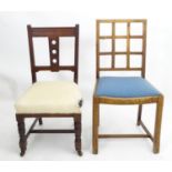 Two early 20thC oak dining chairs (2) Please Note - we do not make reference to the condition of