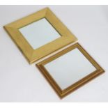 Two gilt framed mirrors, frames sizes 17" x 14" and 19" x 19" (2) Please Note - we do not make