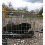 A Rosewood dog crate / cage measuring 28 x 17 3/4 x 21 1/4" approx. (71 x 45 x 54cm approx.) Dog and