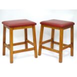 A pair of vintage retro vinyl topped stools Please Note - we do not make reference to the