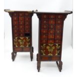 A pair of Oriental spice cabinets (2) Please Note - we do not make reference to the condition of