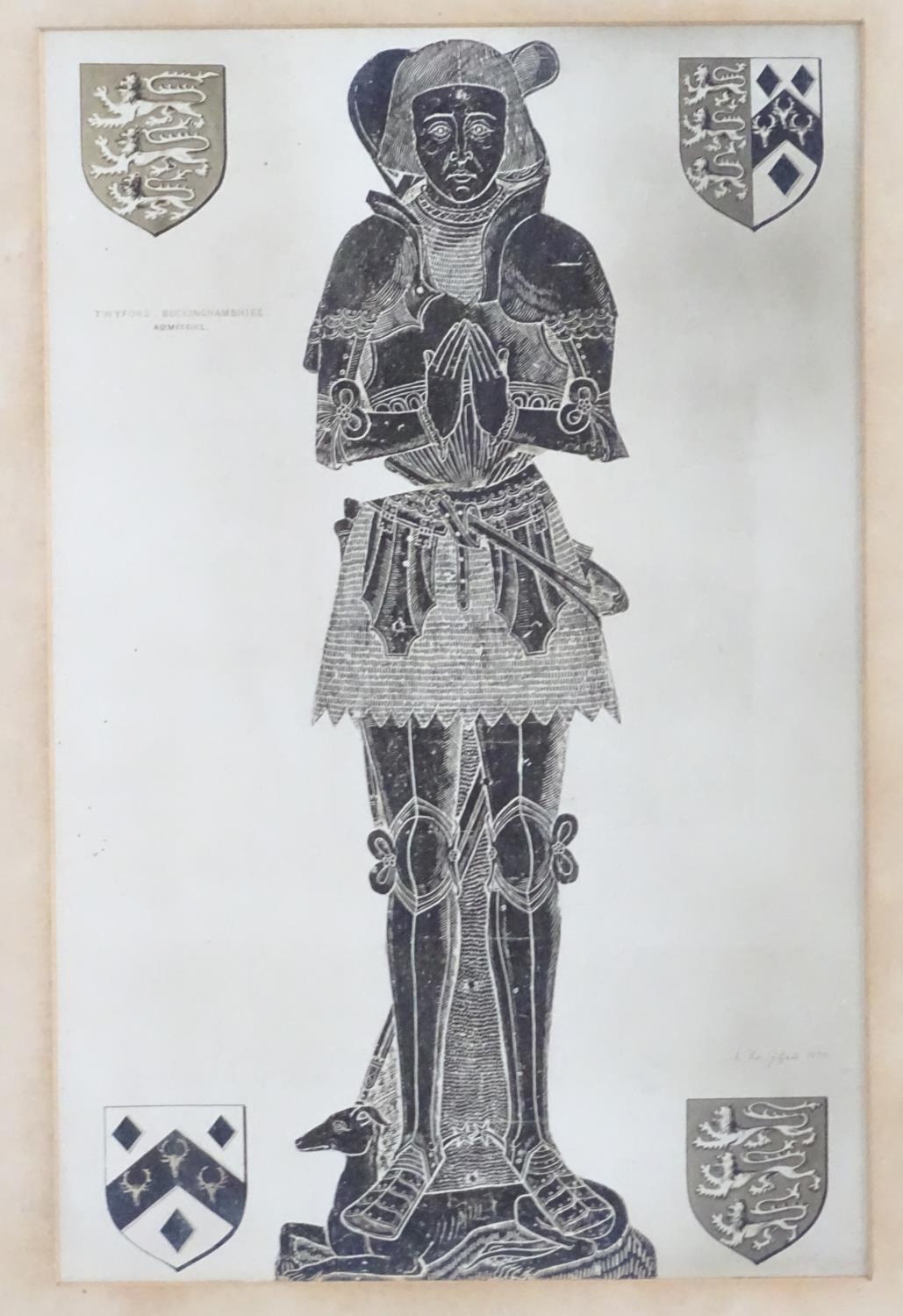 A 20th century monochrome print, A portrait of Sir Thomas Giffard, Lord of the Manor of Twyford,