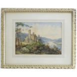 G. Zick, 19th / 20th century, German School, Watercolour, A landscape scene of a Gothic castle