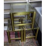 Three brass and glass coffee tables (3) Please Note - we do not make reference to the condition of