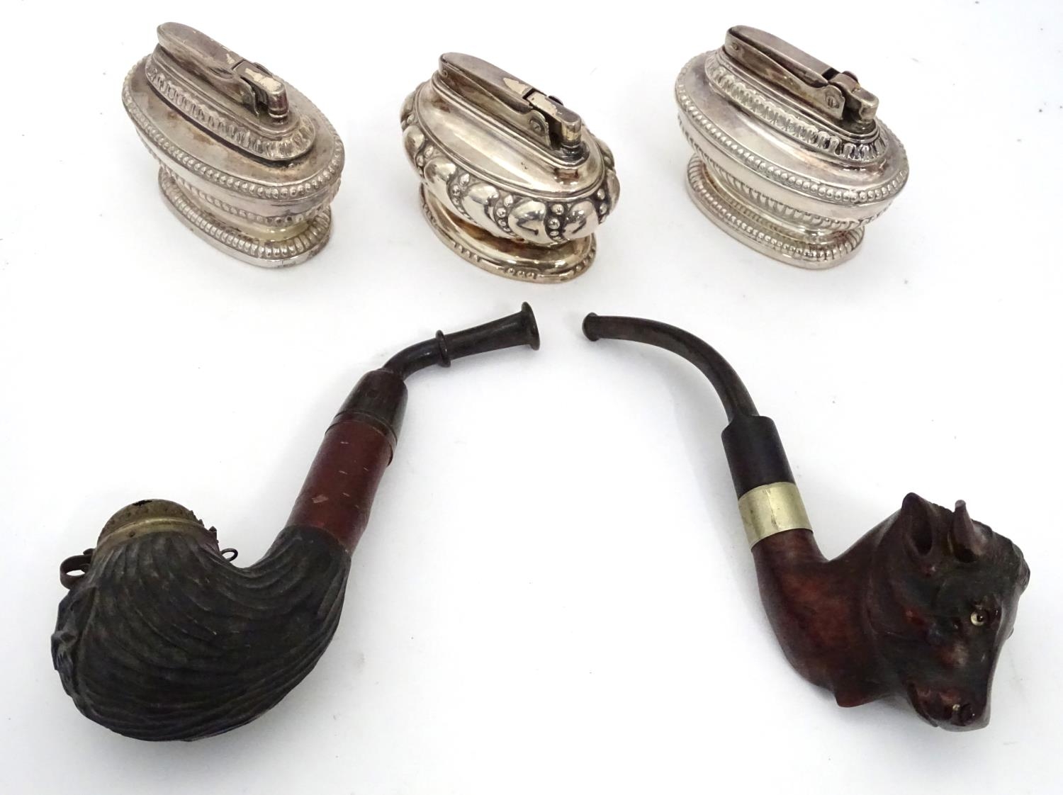 A Briar smoking pipe, the bowl formed as a buffalo stamped RAOB (Royal Antediluvian Order of - Image 3 of 6