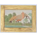 GA Newman, 20th century, Watercolour , Thatched Bucks cottage, Signed lower right, 7 3/4 x 11 1/4''.